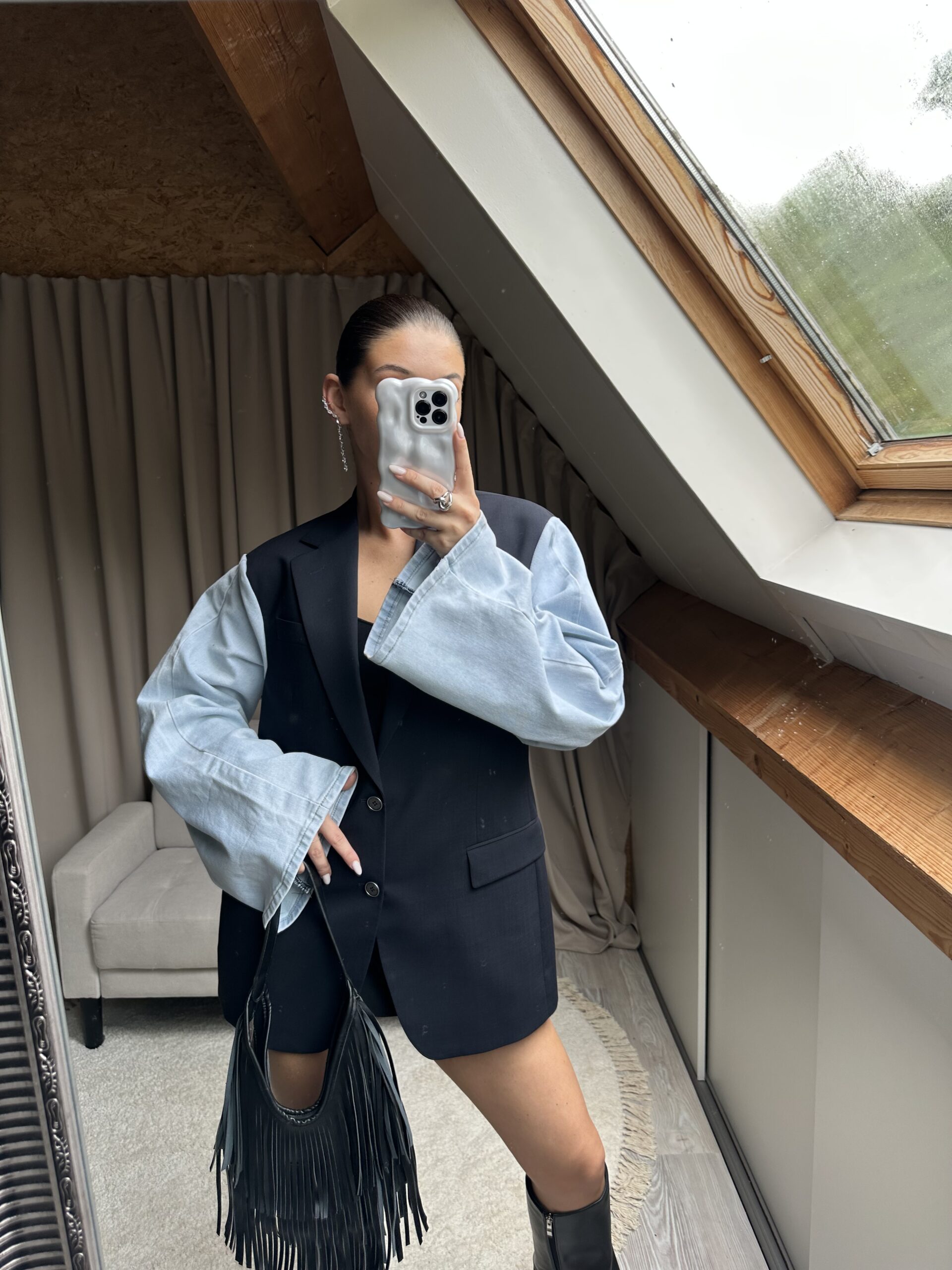 Riviera Denim Oversized Blazer - L
