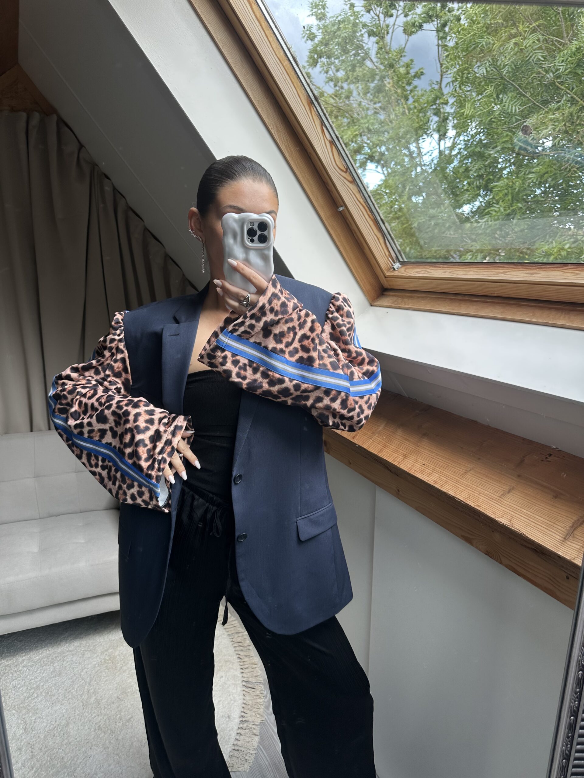 Riviera Panther Oversized Blazer - L